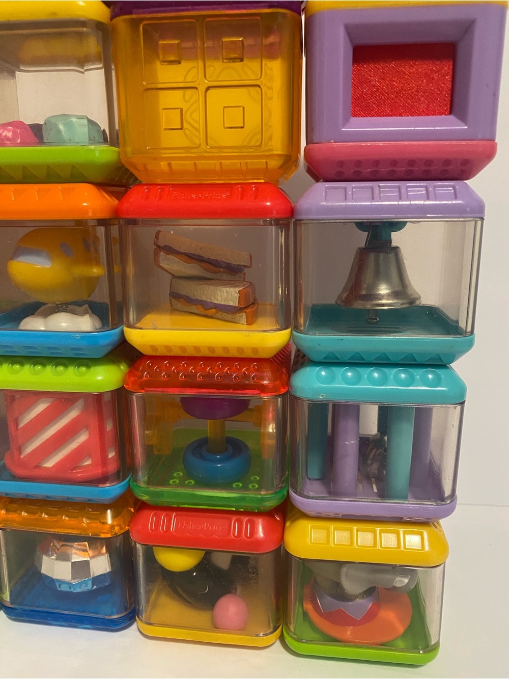 Vintage Fisher Price Peek a Boo Blocks Sensory Toys Block Lot Of 25 Baby Bundle - Picture 3 of 5